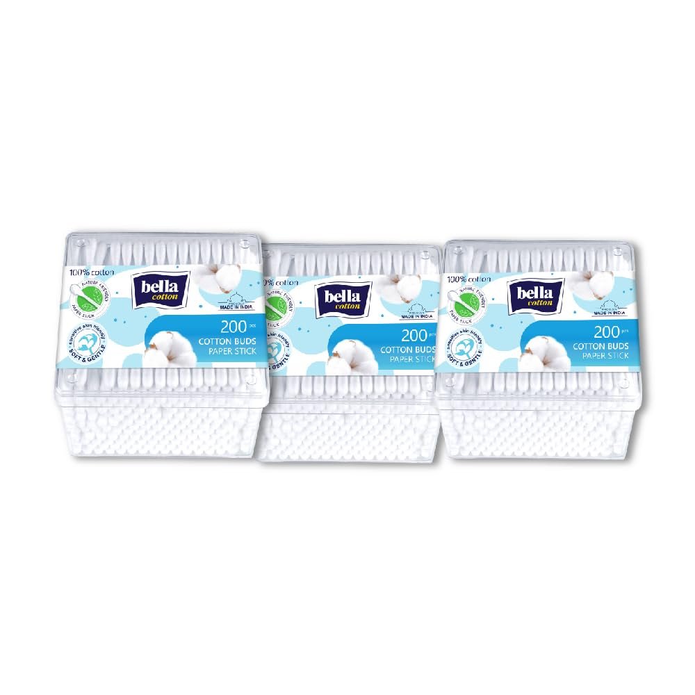 Bella Cotton Buds - 200 Pieces (Pack of 3)