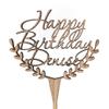 Happy Birthday cake topper, Birthday party cake topper, cake topper for birthday, wood cake topper, rustic topper, special event cake topper view 1