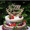 Happy Birthday cake topper, Birthday party cake topper, cake topper for birthday, wood cake topper, rustic topper, special event cake topper view 2
