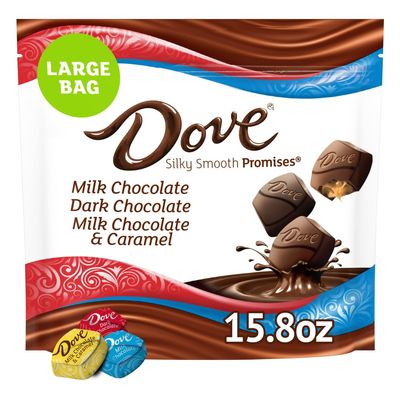 DOVE PROMISES Variety Pack Milk Chocolate & Dark Chocolate Candy Assortment, Individually Wrapped, 15.8 oz Bag (Pack of 8)