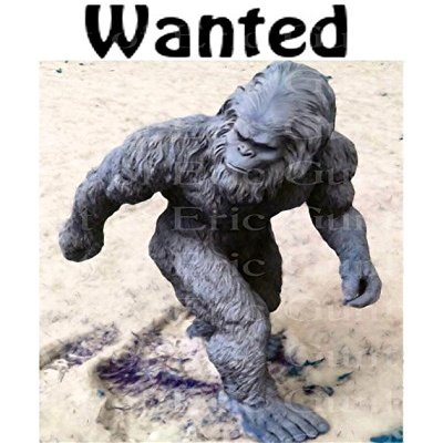 1/4 Sheet - Bigfoot Yeti Wanted Birthday - Edible Cake/Cupcake Party Topper - D22988