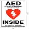 2-Pack 4" Width x 6" Height, Vinyl, Red and Black on White Weatherproof AED Label,"AED Automated External Defibrillator Inside" by Defib Guy view 2