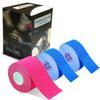 Kinesiology Theraeputic Tape Physio for Athletic Sports Recovery Pain Relieve Strong Adhesion Waterproof Original Cotton Uncut 1roll 2inch x 16.4ft / 2rolls 1inch x 16.4ft (1 Pink/2 Blue)