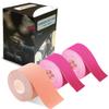 Kinesiology Theraeputic Tape Physio for Athletic Sports Recovery Pain Relieve Strong Adhesion Waterproof Original Cotton Uncut 1roll 2inch x 16.4ft / 2rolls 1inch x 16.4ft (1 Beige/2 Pink)