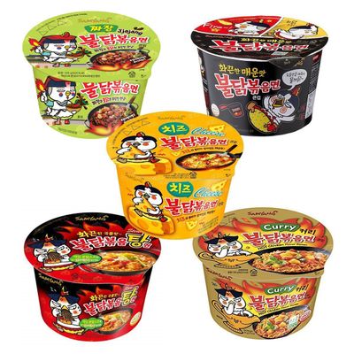 [Samyang] Popular Burakk Stir-Fried Cup Ramen 5 kinds/Bulldark Spicy Chicken Roasted Noodles 105g + Cheese Bulldark Spicy Chicken Roasted Noodles 105g + Curry Bulldark Spicy Chicken Roasted Noodles