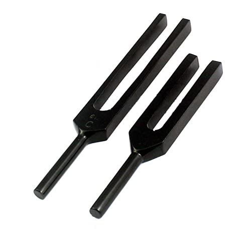Laja Imports Limited Edition - Tactical Black - Set of 2 Pcs Aluminum Sensory Tuning Fork C 512 1024 for Educational Use