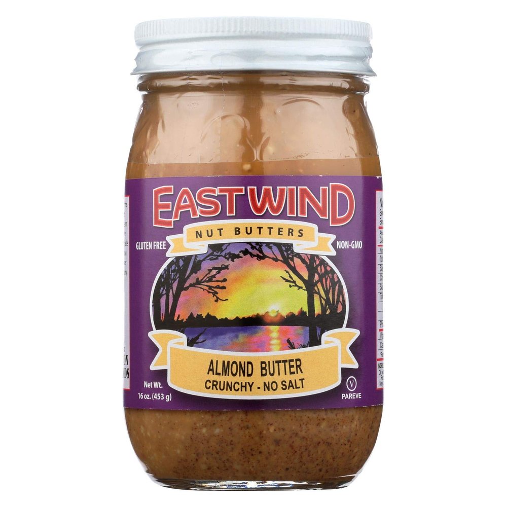 EAST WIND, ALMOND BUTTER, CRNCHY, NS, Pack of 6, Size 16 OZ - No Artificial Ingredients Low Sodium