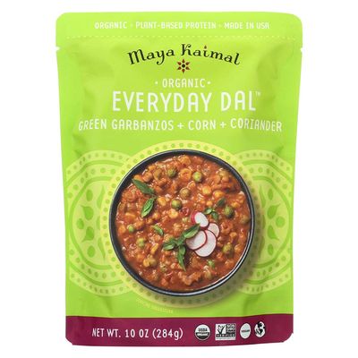 Maya Kaimal, Organic Everyday Dal, Green Garbanzos + Corn + Coriander, No Artificial Ingredients GMO Free Kosher 95%, 10 oz, Pack of 6