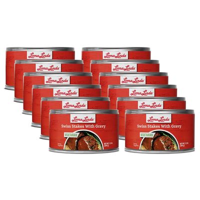 Loma Linda - Plant Based Meats (Swiss Steak, Gravy (13 oz.), 12 Pack)