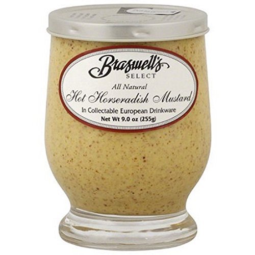 BRASWELL'S Hot Horseradish Mustard, 9 ounces, No Artificial Ingredients
