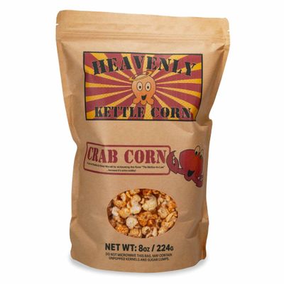 Heavenly Kettle Corn - Crab Corn Kettle Corn - Family Size 8oz Bag