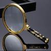 Magnifying Glass 6X + 8X Magnification Magnifier Handheld Magnifier for Science, Reading Book, Inspection. (6X Gold) view 2