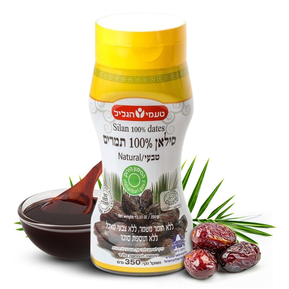 100% DATES SYRUP,SILAN,Sugar Free,Convenient Squeeze Bottle, 12.33oz,KOSHER