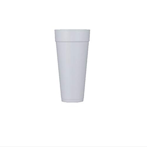 Dart Drink Foam Cups, Hot/Cold, 24Oz, White, 25/Bag, 20 Bags/Carton