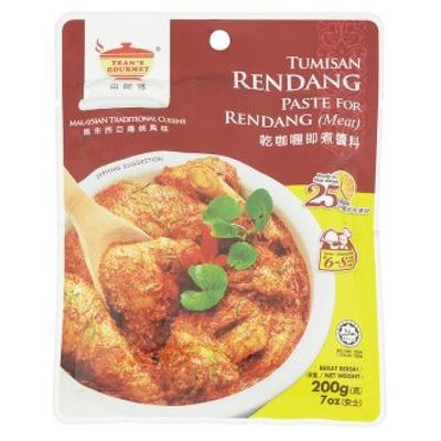 Tean's Gourmet Paste/Sauce 200g (Rendang (Meat) Paste, 6 Pack)