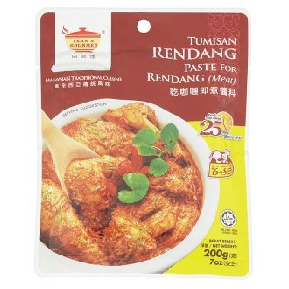 Tean's Gourmet Paste/Sauce 200g (Rendang (Meat) Paste, 6 Pack)