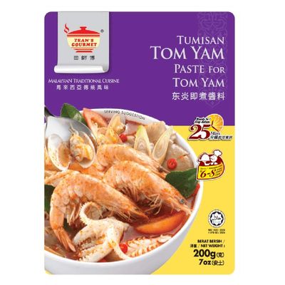 Tean's Gourmet Paste/Sauce 200g (Tom Yam Paste, 6 Pack)