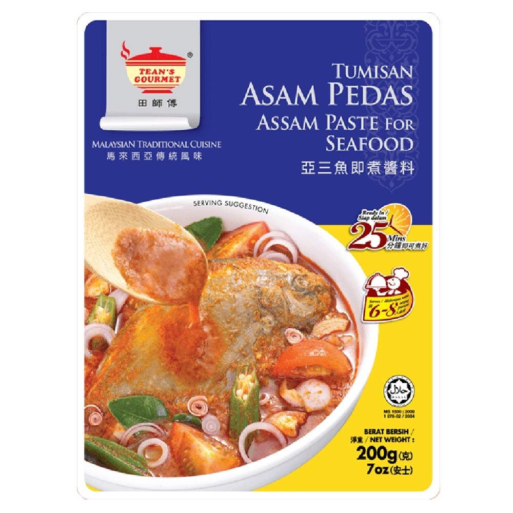 Tean's Gourmet Paste/Sauce 200g (Assam Fish Paste, 6 Pack)