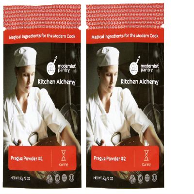 Pure Prague Powder #1 + #2 Value Pack [aka Insta Cure, DQ Pink Curing Salt, Sel Rose]  Non-GMO Gluten-Free OU Kosher Certified - 100g/4oz (Bundle with 2 items)