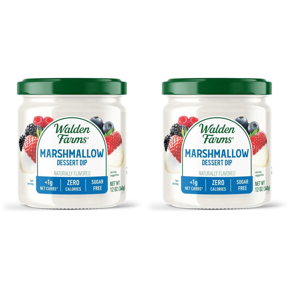 Walden Farms Marshmallow Dessert Dip  Zero Calorie, Sugar Free, Keto & Fat Free Sweet Topping for Fruit, Yogurt, Treats & More  2-Pack, 12 oz Bottles