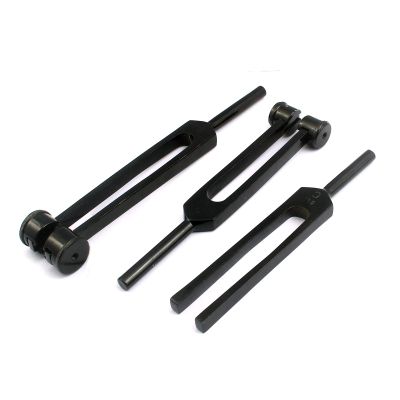 Limited Edition - Tactical Black - Set of 3 PCS Aluminum Sensory Tuning Forks C 128 256 512 by G.S Online Store