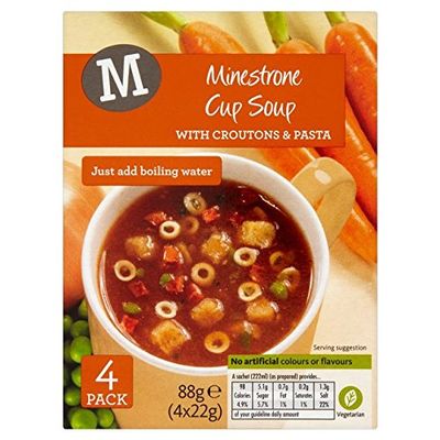 Morrisons Minestrone Cup Soup with Croutons 4 x 22g