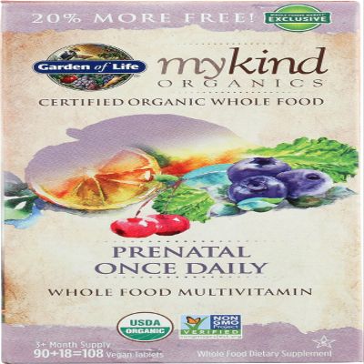 Garden of Life Organic Mykind Prenatal Once Daily, 108 CT