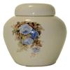 Blue Rose Funeral Urn - Cremation Urn for Human Ashes - Hand Made Pottery (185 Cubic Inches) (60 Cubic inches) view 1