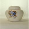 Blue Rose Funeral Urn - Cremation Urn for Human Ashes - Hand Made Pottery (185 Cubic Inches) (60 Cubic inches) view 3