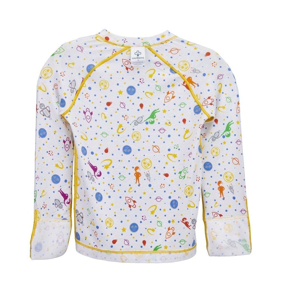 Itch Relief Eczema Shirt - Children's Pajama Top with No Scratch Mitts for Moderate to Severe Eczema Treatment for Kids - Also Used as Wet Wraps Clothing (10 (69-85LBS / 53-59 Tall))