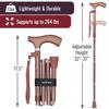 Switch Sticks Folding Walking Cane For Women & Men - Adjustable 32-37 In, Lightweight With Ergonomic Wood Handle, Slip-Resistant Rubber Tip Supports 264 Lbs - Canes For Women For Stability (FSA/HSA) view 4