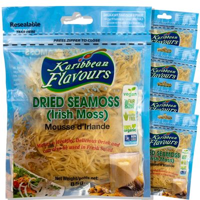 Dried Sea Moss (3 Oz (Pack of 5)) - Caribbean Superfood - Wildcrafted Seedstock - Ethically Harvested - Makes Over 10 Quarts Gel