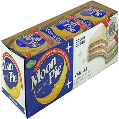 Moonpie Double Decker Vanilla Marshmallow Sandwich 2.75 oz, Pack of 81