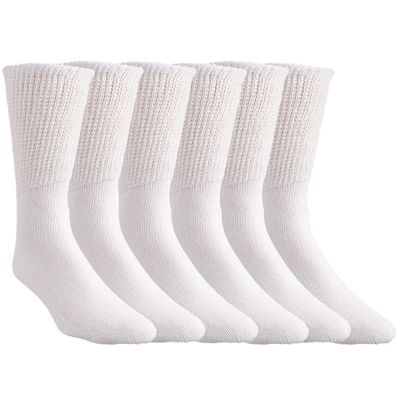 Comfort Finds Diabetic SwellSox - Breathable Cotton Socks - Loose Fitting Comfortable Sock Non Binding Top Design Improve Foot Circulation (White, 3 Pair)