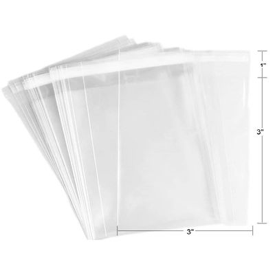 100 Pcs Clear Flat Cello/Cellophane Bags Good for Candies, Cookies, Bakery Goods, Soap, Other Goodie Treats (3" x 3" (76.2 x 76.2mm))
