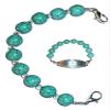 Hidden Hollow Beads Women's Beaded 6.5 or 5.5 inch Medical Alert ID Interchangeable Replacement Bracelet, Identification Vital (6.5 inches Turquoise) view 1