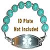 Hidden Hollow Beads Women's Beaded 6.5 or 5.5 inch Medical Alert ID Interchangeable Replacement Bracelet, Identification Vital (6.5 inches Turquoise) view 3