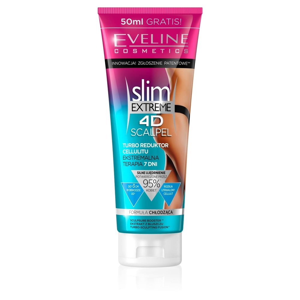 Eveline Cosmetics Slim Extreme 4D Scalpel Turbo Cellulite Reducer - 7-Day Extreme Therapy with Liposomal Caffeine, L-Carnitine & Lipout | Firming and Smoothing Slim Extreme 4D