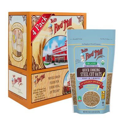 Bob's Red Mill Organic Quick Cooking Steel Cut Oats, 22oz (Pack of 1) - Non GMO, Whole Grain, Vegan, Kosher