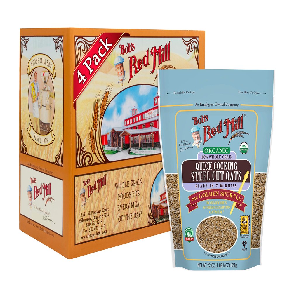 Bob's Red Mill Organic Quick Cooking Steel Cut Oats, 22oz (Pack of 1) - Non GMO, Whole Grain, Vegan, Kosher