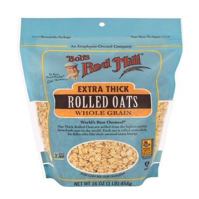 Bob's Red Mill Extra Thick Rolled Oats, 16 Oz (Pack of 1) - Non GMO, Whole Grain, Vegan, Kosher