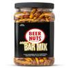 BEER NUTS Original Bar Mix - Crunchy Party Pretzels, Cheese Sticks, Sesame Sticks, Roasted Corn Nuts, & Original Roasted Sweet Glazed Salted Peanuts - Chips Alternative Snack - 26oz Resealable Jar view 1