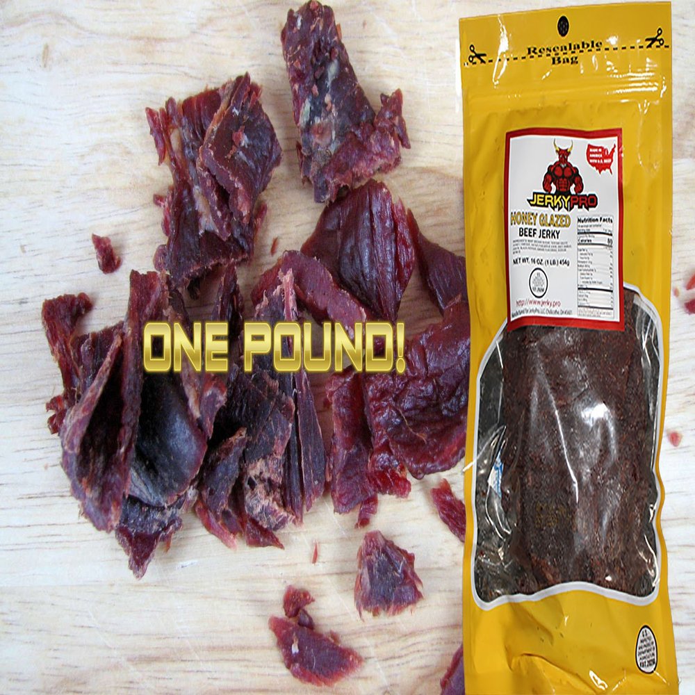 2017 National Jerky of The Year Winner JerkyPro One Pound 16oz Beef Jerky (Honey Glazed)