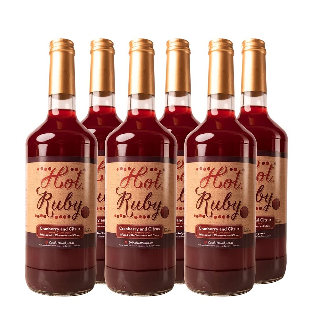 6 pack of Hot Ruby Cranberry Cider 32 oz