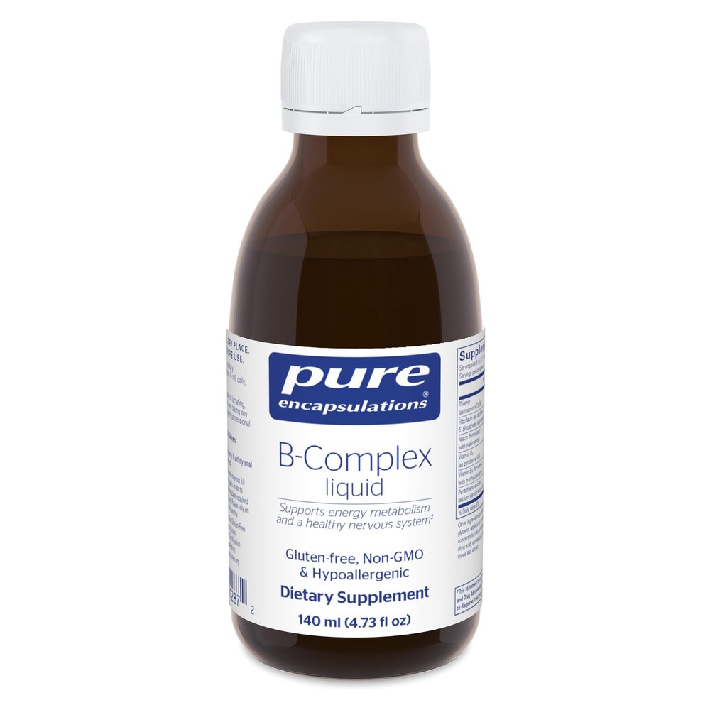 Pure Encapsulations B-Complex Liquid - Liquid Vitamin B Complex - for Nerve & Energy Metabolism* - Gluten Free & Vegetarian - 4.73 oz (140 mL)