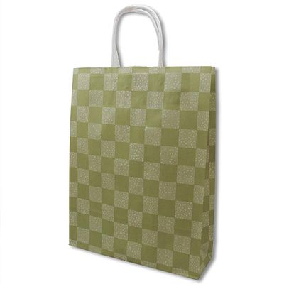(Shimojima) HEIKO 62-0956-70 Paper Bags, 25 Charm Bags, MS1, Moss Checkered Pattern, 50 Sheets