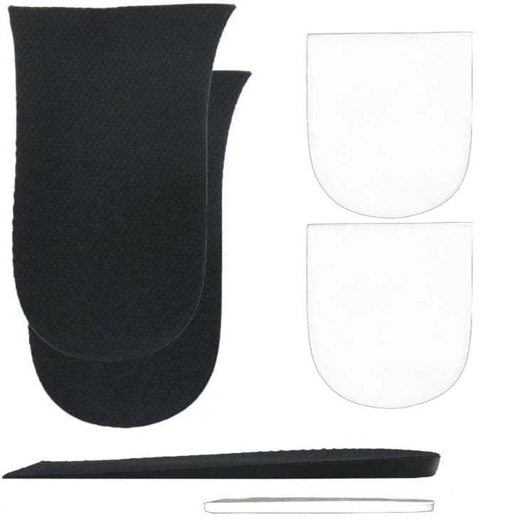 12mm(1/2 Inch) Limb Leg Length Discrepancies LLD Heel Inserts Insoles (2 Medium Lefts) Black