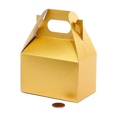100ea - 4 X 2-1/2 X 2-1/2 Gold Matte Gable Box