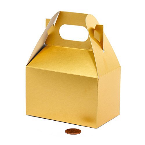 100ea - 4 X 2-1/2 X 2-1/2 Gold Matte Gable Box
