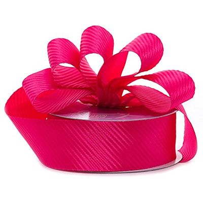 1-1/2" X 25yd Shocking Pink Dgnl Embossed STN Ribbon